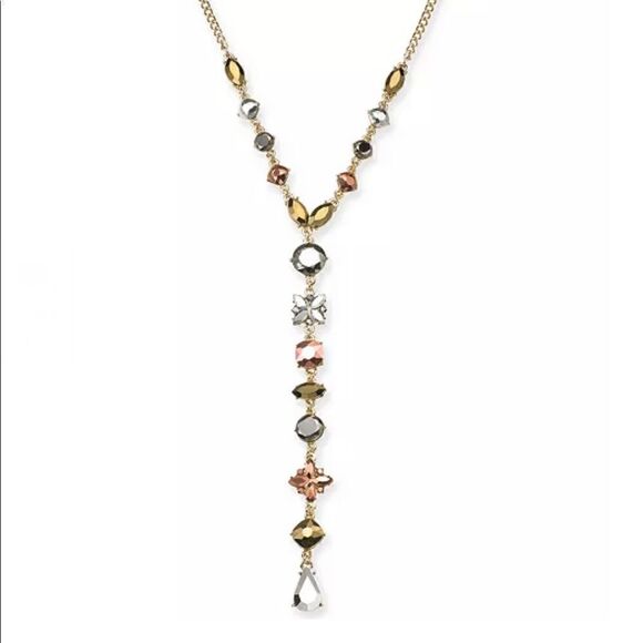 INC International Concepts Jewelry - INC Gold-Tone Multi-Crystal 24" Lariat Necklace
